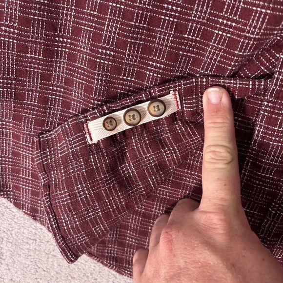 Territory Ahead Flannel Shirt Men’s Size L Burgundy White Textured - Picture 10 of 16